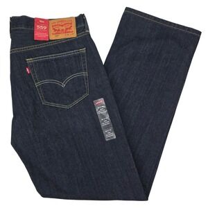 Levi's 559 Relaxed Straight Leg Jeans Mens 36x34 Blue Dark Wash Denim New NWT